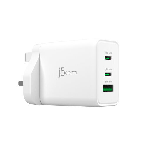 65W GAN USB-C 3-PORT LAADIJA/UK VALGE цена и информация | Auto akulaadijad | kaup24.ee