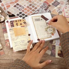 VBNZBK Vintage Scrapbooking tarvikute komplekt, 155 tükki hind ja info | Vihikud, märkmikud ja paberikaubad | kaup24.ee