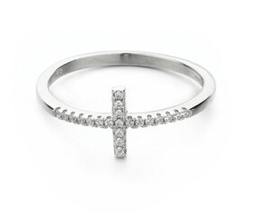 MOISS Elegantne hõbesõrmus ristiga R00020 hind ja info | Sõrmused | kaup24.ee