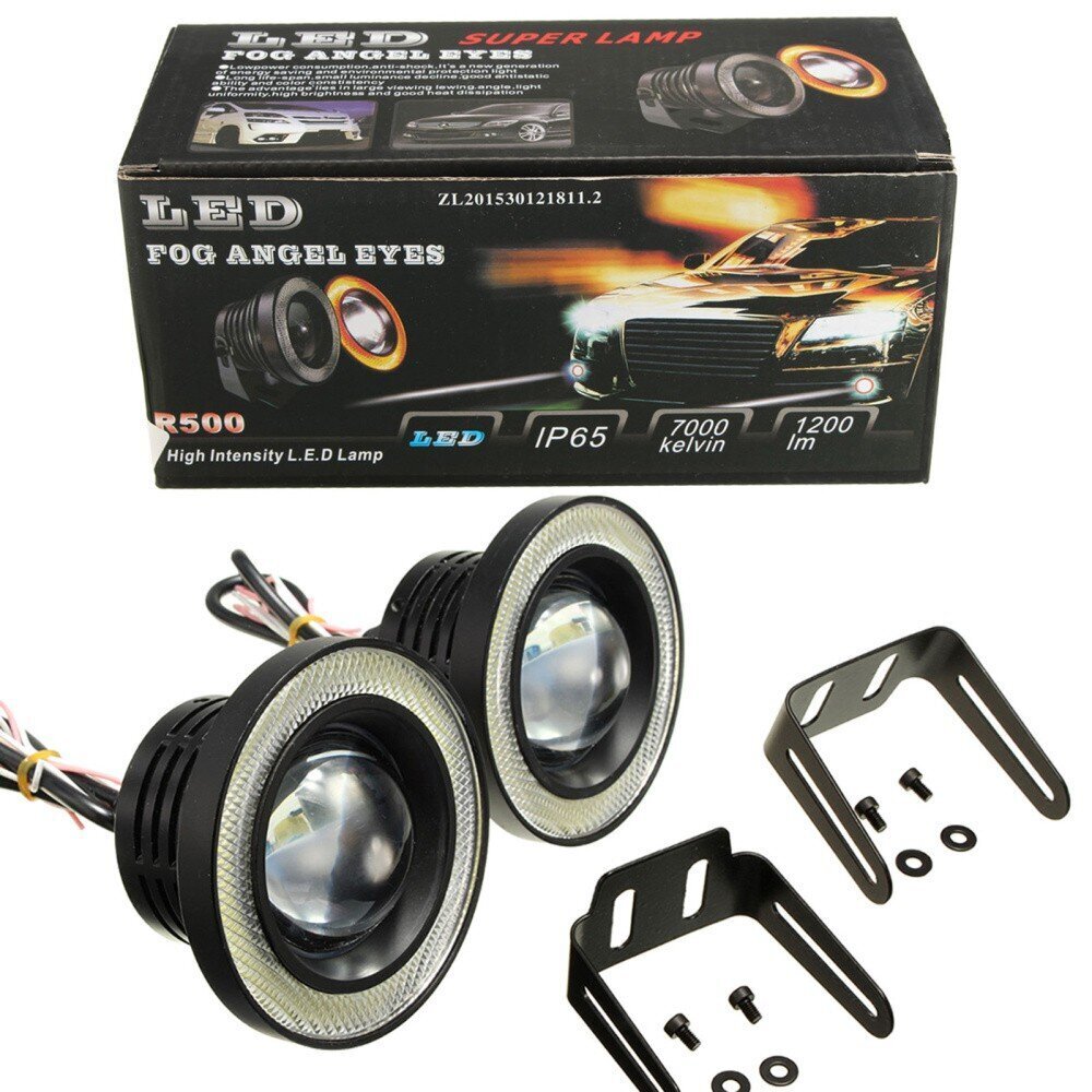 DRL LIGHTS COB LED inglissilmade päevavalgus, läbimõõt 8,9 cm 12V hind ja info | Autotuled | kaup24.ee