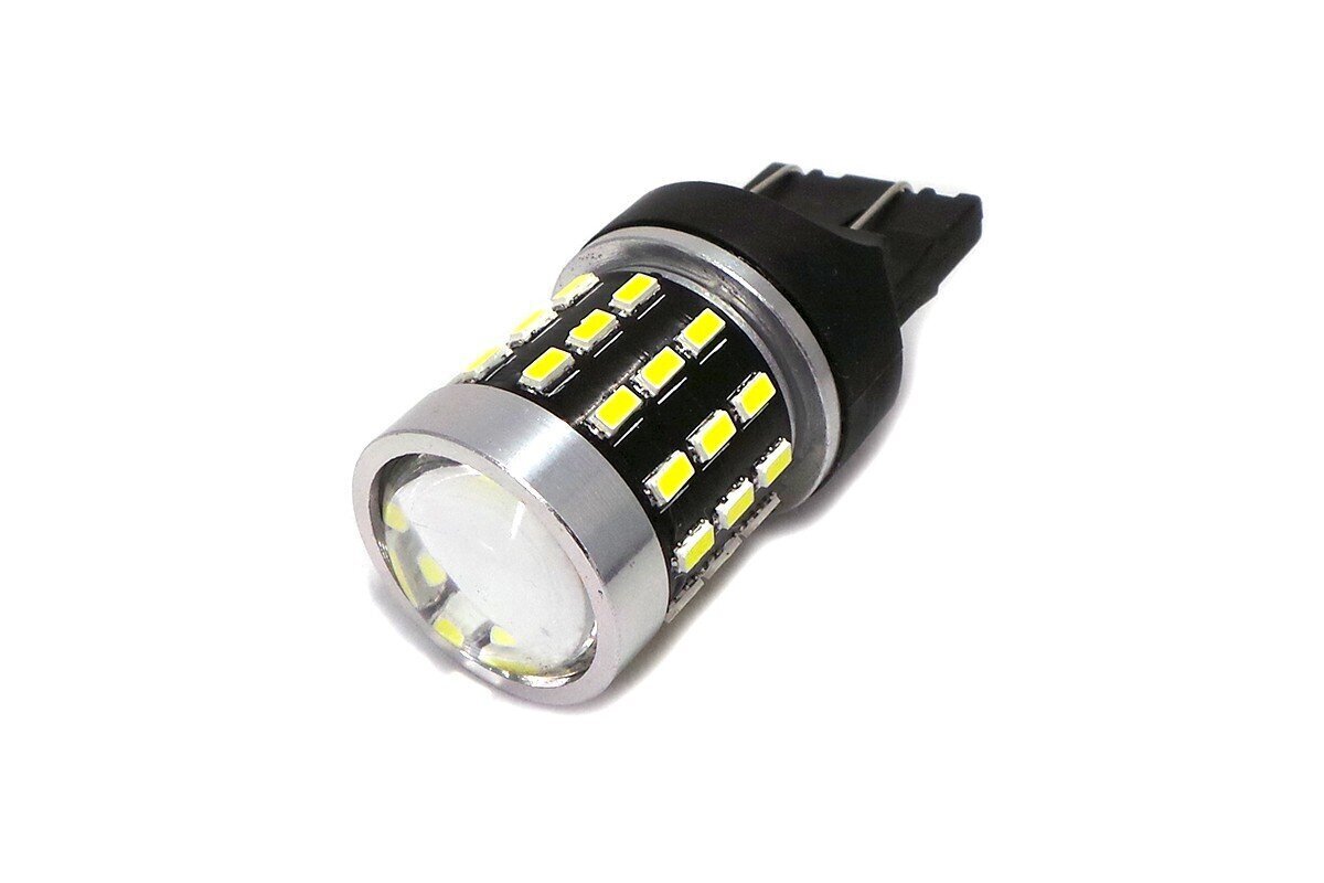 W21/5W LED-pirn 7443 12-24V Canbus, 1800lm valge koos läätsega, 1 tk. цена и информация | Autopirnid | kaup24.ee