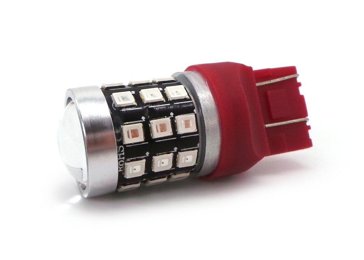 W21/5W LED-pirn 7443 12-24V 1100lm Canbus, punane, 1 tk. hind ja info | Autopirnid | kaup24.ee