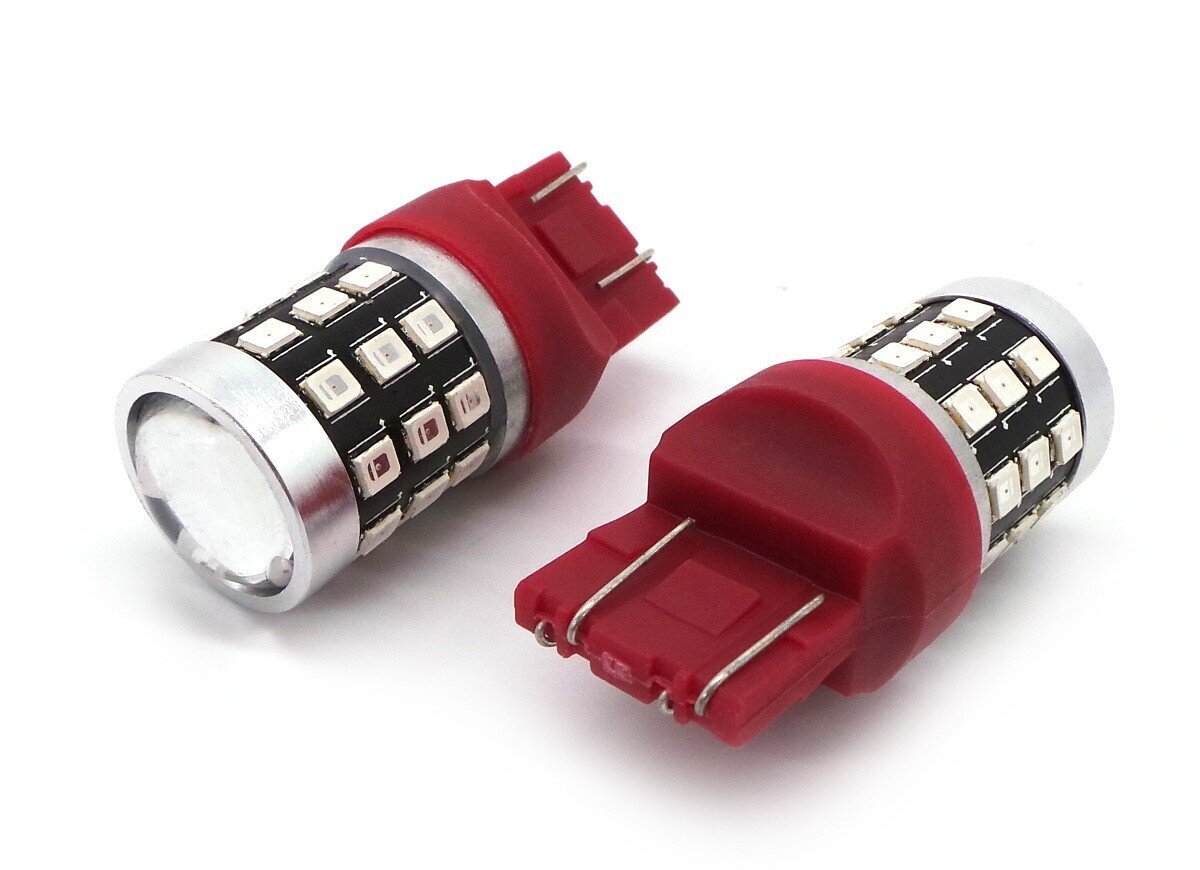 W21/5W LED-pirn 7443 12-24V 1100lm Canbus, punane, 1 tk. hind ja info | Autopirnid | kaup24.ee