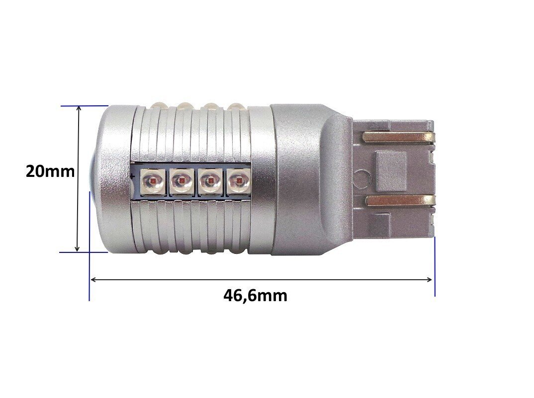 W21/5W LED-pirn 7443 12-24V Canbus, 2000lm punane, 1 tk. цена и информация | Autopirnid | kaup24.ee