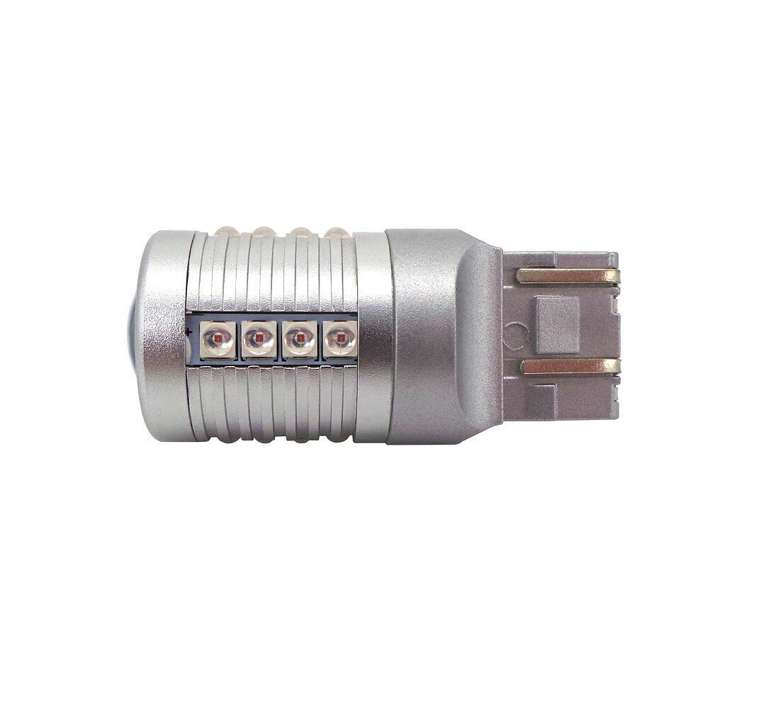 W21/5W LED-pirn 7443 12-24V Canbus, 2000lm punane, 1 tk. цена и информация | Autopirnid | kaup24.ee