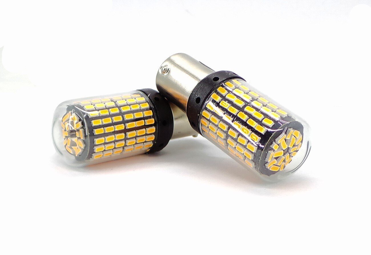 LED-pirnid 2x P21W, BA15S 12-24V Canbus, oranž Premium, 2 tk. hind ja info | Autopirnid | kaup24.ee