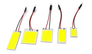 50x20 LED COB paneel 12V W5W, C5W, BA9S, T10, SV8.5, T4W 500lm, 1 tk. hind ja info | Autopirnid | kaup24.ee