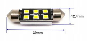 C10W, C5W LED SV8.5 12-24V CANBUS 39mm 220lm цена и информация | Автомобильные лампочки | kaup24.ee