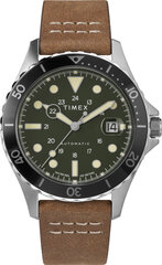 Timex Navi XL Automatic 41mm Nahast rihmaga käekell TW2U09800 TW2U09800 hind ja info | Meeste käekellad | kaup24.ee