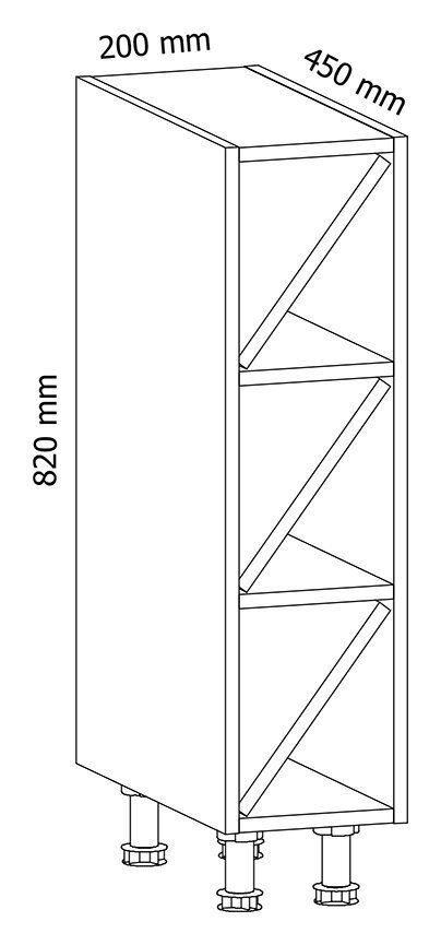 Köögikapp GAL3, 82x20x45 cm, valge цена и информация | Köögikapid | kaup24.ee