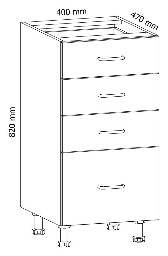 Köögikapp GAL7, 82x40x47 cm, valge hind ja info | Köögikapid | kaup24.ee