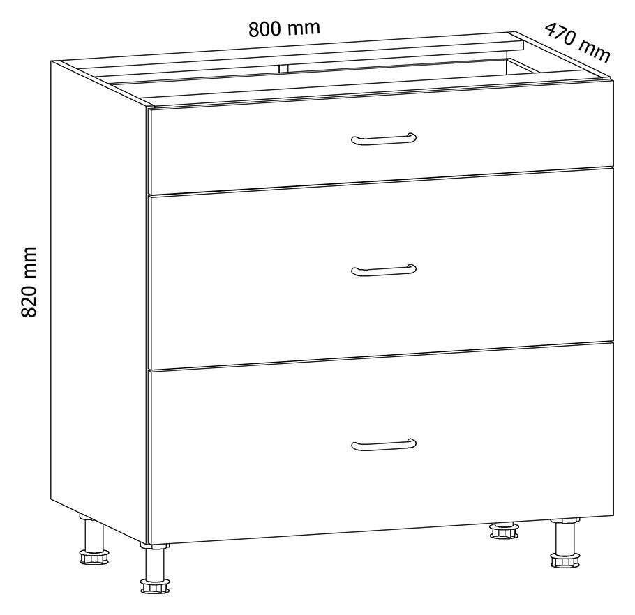 Köögikapp GAL15, 82x80x47 cm, valge цена и информация | Köögikapid | kaup24.ee