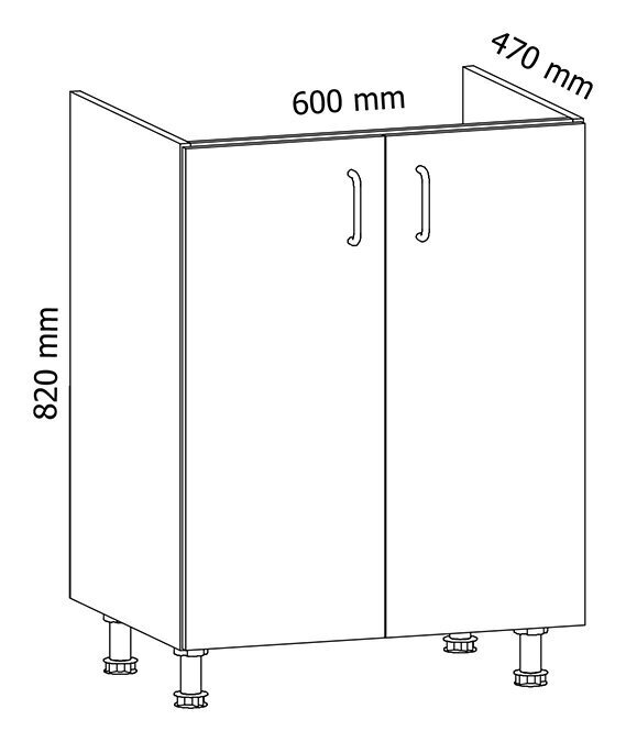 ValamuKöögikapp GAL17, 82x60x47 cm, valge цена и информация | Köögikapid | kaup24.ee