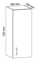 Шкафчик  Royal G30, 72x30x32 см, белый цена и информация | Кухонные шкафчики | kaup24.ee