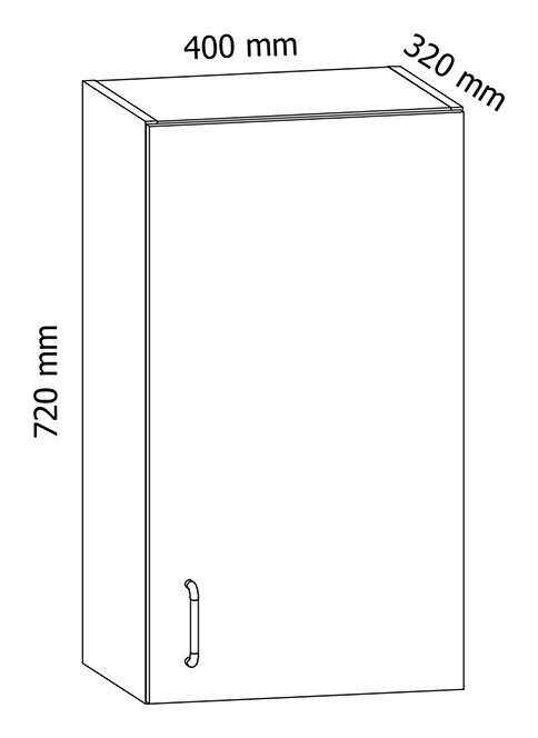 Köögikapp GAL23, 72x40x32 cm, valge hind ja info | Köögikapid | kaup24.ee