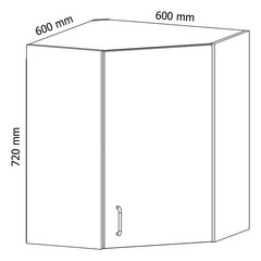 Köögikapp GAL29, 72x60x60 cm, valge hind ja info | Köögikapid | kaup24.ee