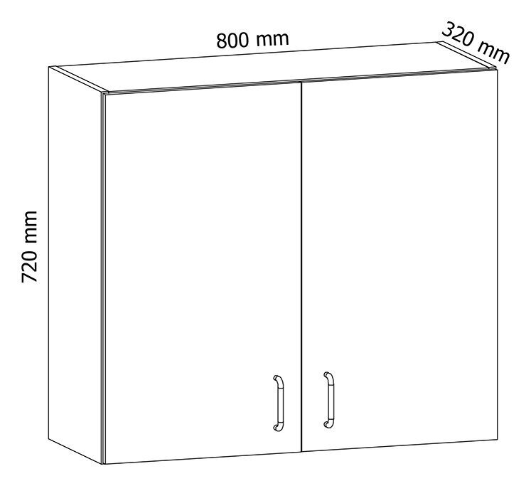 Köögikapp GAL34, 72x80x32 cm, valge hind ja info | Köögikapid | kaup24.ee