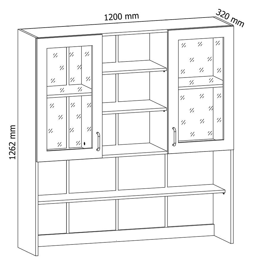 Köögikapp GAL40, 126x120x32 cm, valge цена и информация | Köögikapid | kaup24.ee