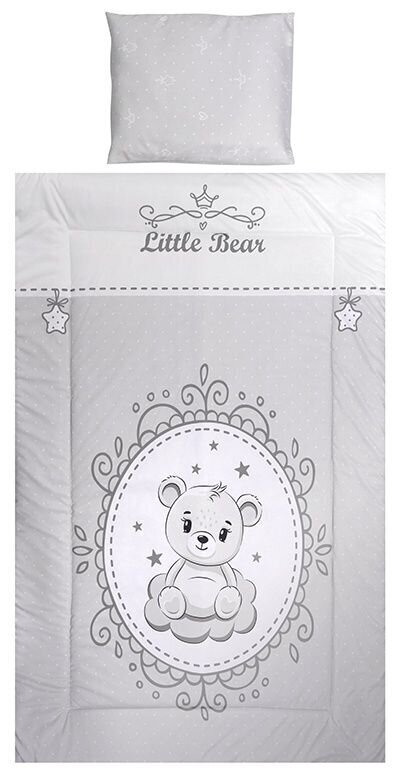 Lorelli laste voodipesukomplekt Little Bear Grey, 140x95, 3-osaline hind ja info | Beebide ja laste voodipesu | kaup24.ee