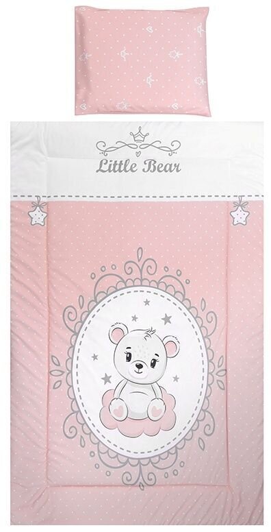 Lorelli laste voodipesukomplekt Little Bear Pink, 140x95, 3-osaline цена и информация | Beebide ja laste voodipesu | kaup24.ee