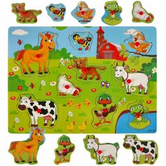 Puidust pusle farm, 29,5x22,5 cm цена и информация | Пазлы | kaup24.ee