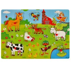 Puidust pusle farm, 29,5x22,5 cm цена и информация | Пазлы | kaup24.ee