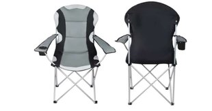 Складной туристический стул Trizand, черный и серый, 55 х 54 х 110 см цена и информация | Туристическая мебель | kaup24.ee
