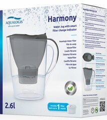 Кувшин для фильтрации воды Aqualogis Harmony, кувшин для фильтрации воды 2,6 л серый. цена и информация | Фильтры для воды | kaup24.ee