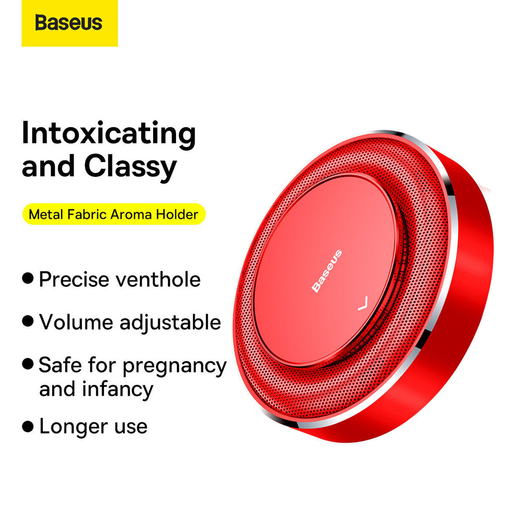 Baseus Car aroma diffuser stick-on base + 4 aroma pads (SUXUN-JS09) red цена и информация | Lisaseadmed | kaup24.ee