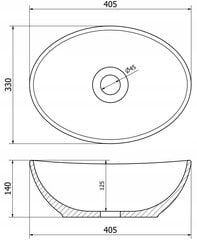 Valamu Mexen Elza Oval, valge marmor hind ja info | Kraanikausid, valamud | kaup24.ee