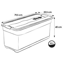 Транспортный ящик Eckhart 79,5X39,5X40см 83L графит цена и информация | Ящики для вещей | kaup24.ee