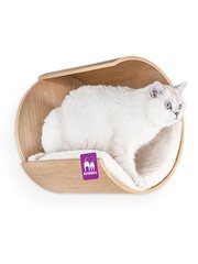 Полка-гнездо для кошек Petrebels Moon, 40 см, песочного цвета цена и информация | Когтеточки | kaup24.ee