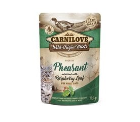 Carnilove Pheasant Raspberry Leaves märgtoit kassidele, 85 g x 12 hind ja info | Konservid kassidele | kaup24.ee