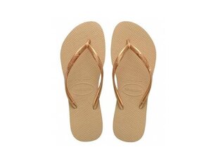 Slim golden havaianas for women's beige 40000300570 40000300570 цена и информация | Шлепанцы, тапочки для женщин | kaup24.ee