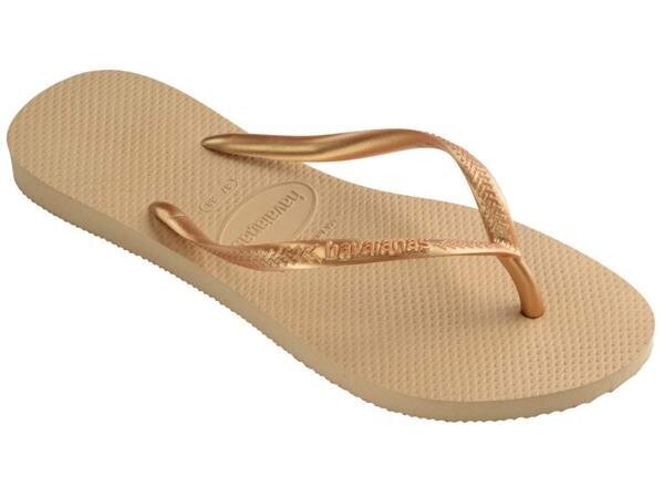 Slim golden havaianas naistele beige 40000300570 40000300570 цена и информация | Naiste plätud ja sussid | kaup24.ee