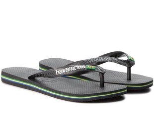 Brasil logo black havaianas naistele black 41108501069 41108501069 hind ja info | Naiste plätud ja sussid | kaup24.ee