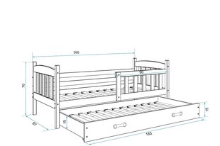 Lastevoodi BMS703PRB, 80x160 cm, hele pruun/valge hind ja info | Lastevoodid | kaup24.ee