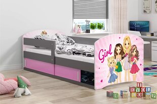 Детская кровать BMS422G, 80x190 см, серый/розовый цена и информация | Детские кровати | kaup24.ee