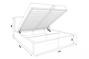 Voodi BMSP5G, 1200x2000 cm, hall hind ja info | Voodid | kaup24.ee