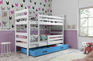 Детская двухъярусная кровать BMS139BZI, 80x160 см, белый/синий цена и информация | Детские кровати | kaup24.ee