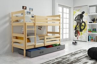 Детская двухъярусная кровать BMS140PRP, 80x190 см, светло коричневый/серый цена и информация | Детские кровати | kaup24.ee