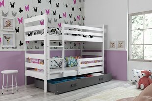 Детская двухъярусная кровать BMS141BP, 90x200 см, белый/серый цена и информация | Детские кровати | kaup24.ee