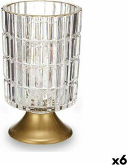 Gift Decor LED Lantern Transparent Golden Glass 10,7 x 18 x 10,7 cm (6 Units) цена и информация | Подсвечники, свечи | kaup24.ee