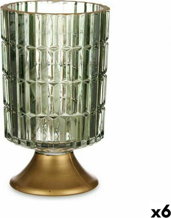 Gift Decor LED Lantern Green Golden Glass 10,7 x 18 x 10,7 cm (6 Units) цена и информация | Küünlad, küünlajalad | kaup24.ee