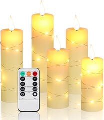 Fanzir LED küünal puldiga, 5 tk hind ja info | Küünlad, küünlajalad | kaup24.ee