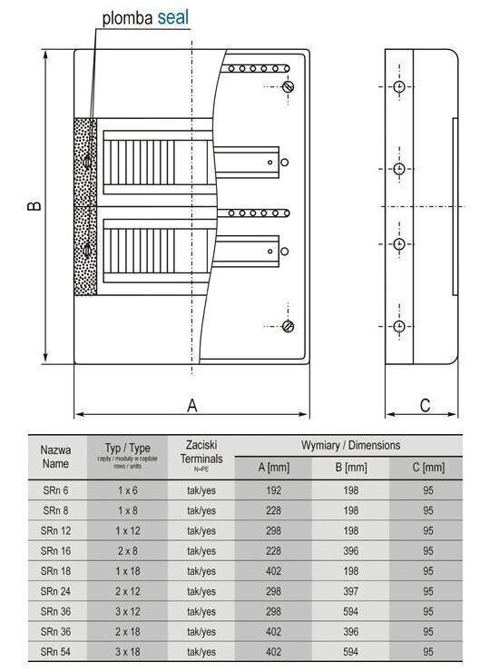 Pinnapealne jaotuskilp SRn-8 (N+PE) 1x8 hind ja info | Lülitid ja pistikupesad | kaup24.ee