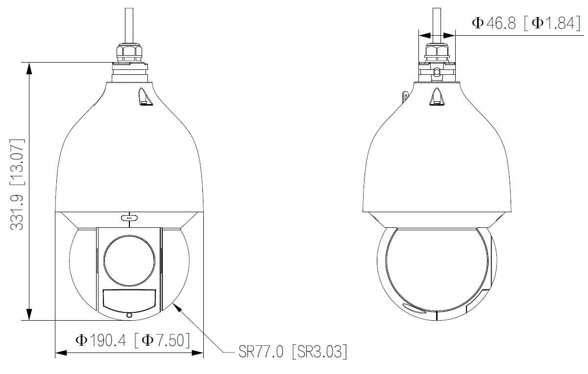 KIIRE IP-KUPPELKAAMERA VÄLISTINGIMUSTESSE SD5A232GB-HNR - 1080p 4.5 ... 144 mm DAHUA hind ja info | Valvekaamerad | kaup24.ee