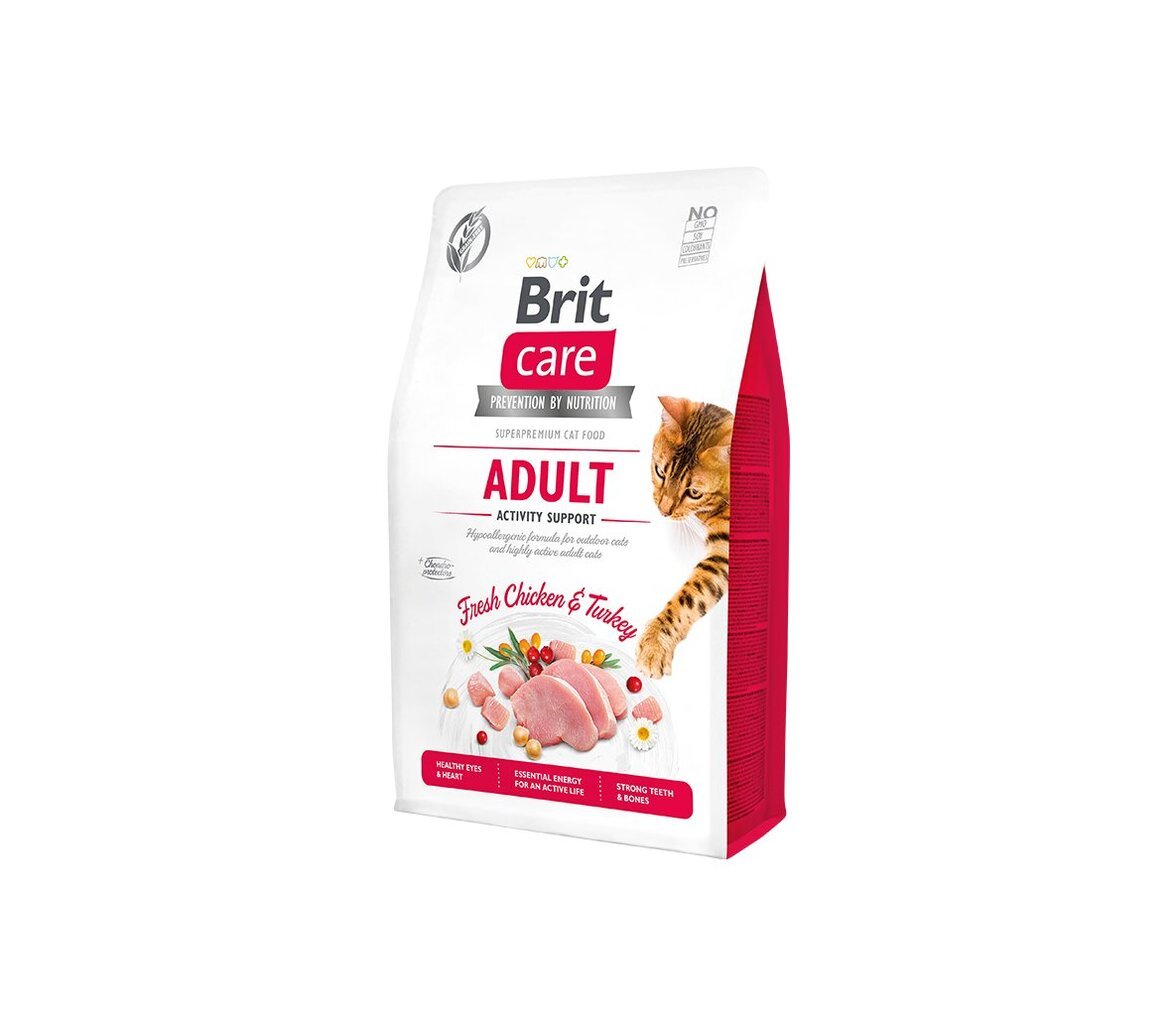 Brit Care Cat GF Adult Activity Support kuivtoit aktiivsetele kassidele, 2 kg цена и информация | Kuivtoit kassidele | kaup24.ee