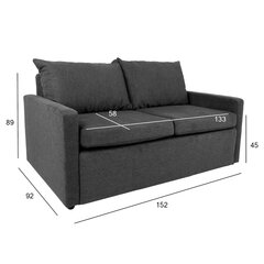 Diivanvoodi COLOGNE 152x92xH89cm, tumehall hind ja info | Diivanid ja diivanvoodid | kaup24.ee