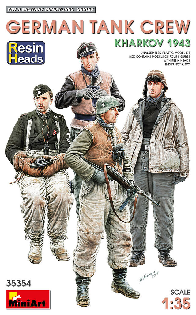 Liimitav mudel MiniArt 35354 German Tank Crew.Kharkov 1943 Resin Heads 1/35 цена и информация | Liimitavad mudelid | kaup24.ee